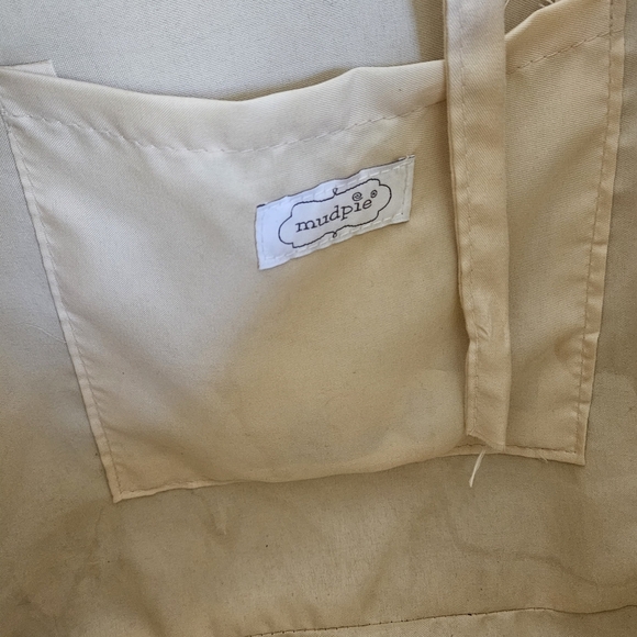 MUDPIE Fringe Straw Tote Navy Stripe. NWT - Picture 4 of 16